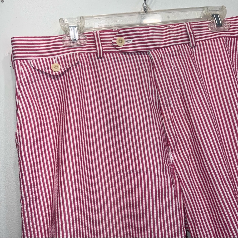 Polo Golf Ralph Lauren Shorts Mens 36 Red White Seersucker Stripe - Picture 2 of 10